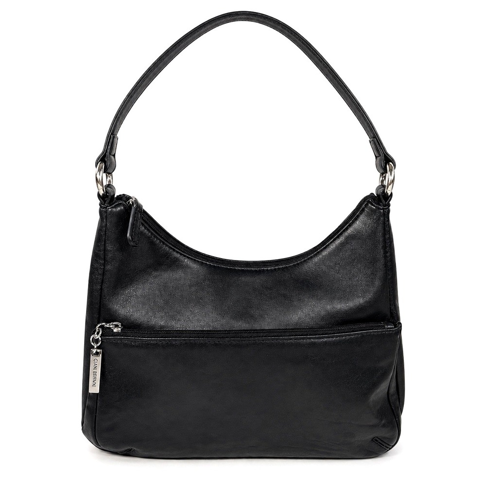Giani Bernini Nappa Leather Hobo Bag Black Shoulder Purse Multi Pocket Classic